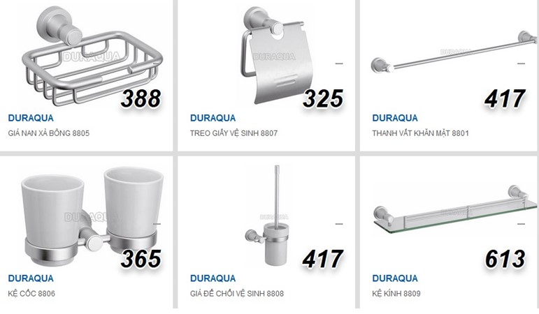Bộ phụ kiện phòng tắm Duraqua 8800