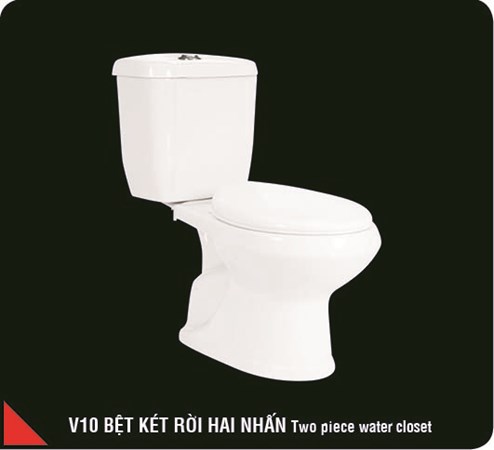 Bồn cầu 2 khối 2 nút nhấn Hảo Cảnh V10