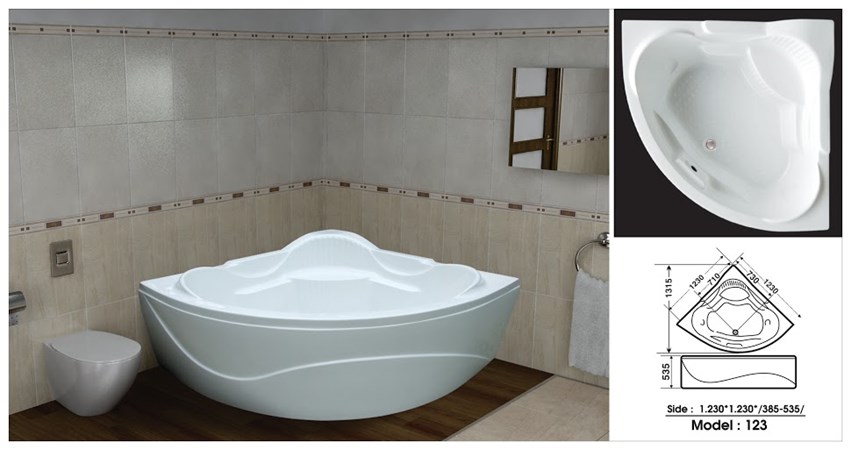 Bồn tắm góc Việt Mỹ 123