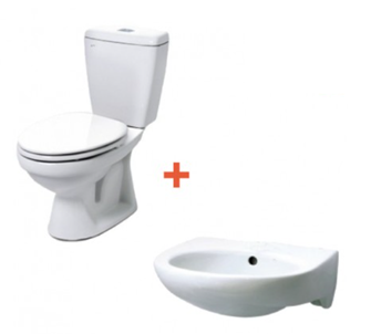 Combo INAX bồn cầu C108VA + lavabo L282V