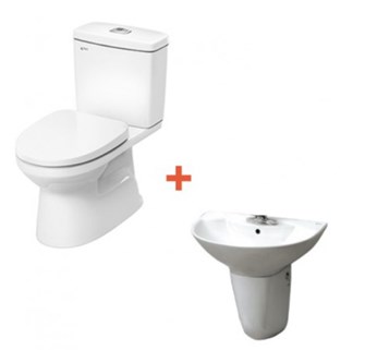 Combo INAX bồn cầu C504VAN+ Lavabo L285V + chân treo L288VC