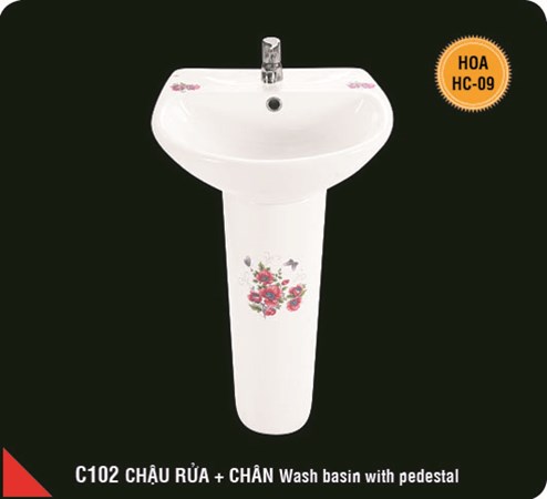 Lavabo chân treo Hảo Cảnh C102-HC09