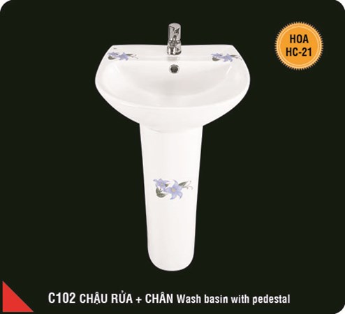 Lavabo chân treo Hảo Cảnh C102-HC21