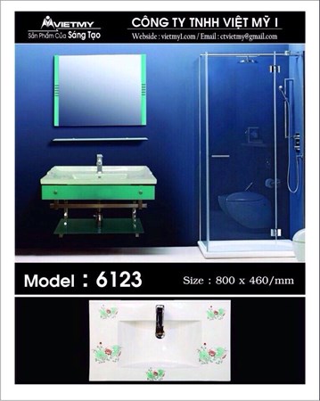 Lavabo kiếng Việt Mỹ 6123