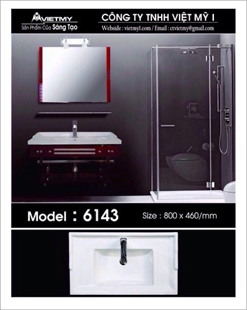 Lavabo kiếng Việt Mỹ 6143