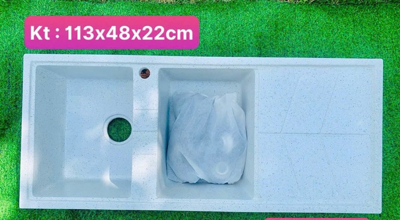 Chậu rửa chén đá 2 hộc cánh  DP11348