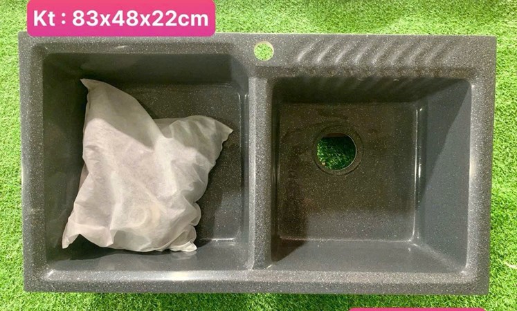 Chậu rửa chén đá 2 hộc DP8348