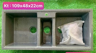 Chậu rửa chén đá 3 hộc DP10948
