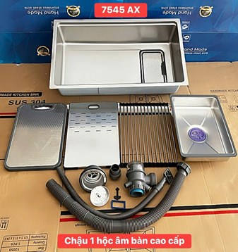 Chậu rửa chén Inox 1 hộc âm bàn 7545AX