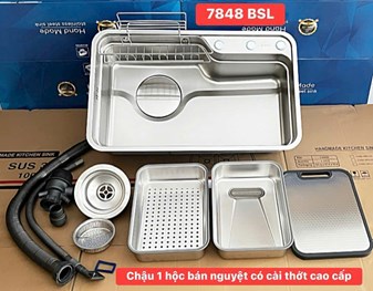 Chậu rửa chén Inox 304 - 1 hộc 7848 BSL