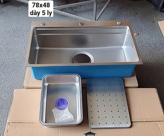 Chậu rửa chén Inox 304 - 1 hộc 7848 dày 5 ly