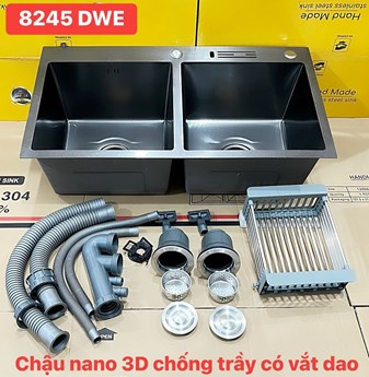 Chậu rửa chén Nano đen 8245DWE