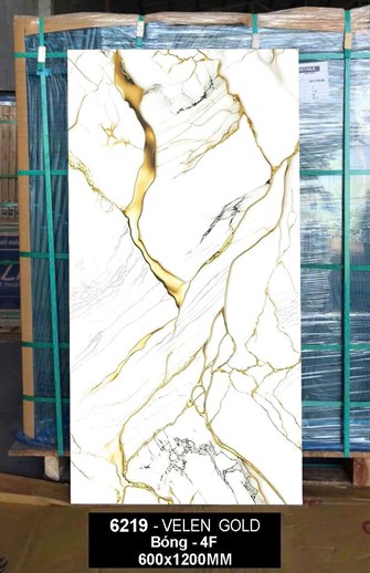 Gạch Ấn Độ 60x120cm  bóng vàng ánh kim 6219