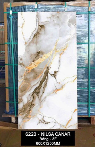 Gạch Ấn Độ 60x120cm  bóng vàng ánh kim 6220