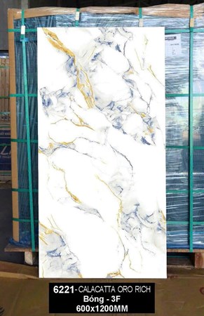Gạch Ấn Độ 60x120cm  bóng vàng ánh kim 6221