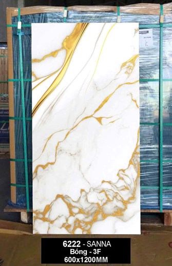 Gạch Ấn Độ 60x120cm  bóng vàng ánh kim 6222