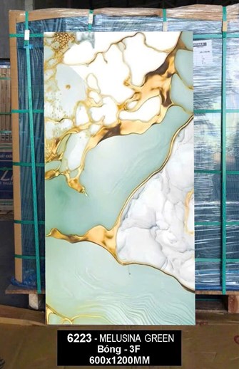Gạch Ấn Độ 60x120cm  bóng vàng ánh kim 6223