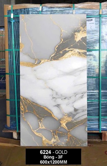Gạch Ấn Độ 60x120cm  bóng vàng ánh kim 6224