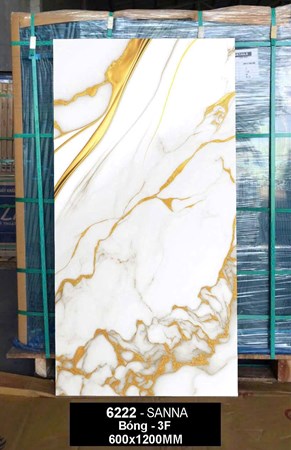 Gạch Ấn Độ 60x120cm  bóng vàng ánh kim 6222