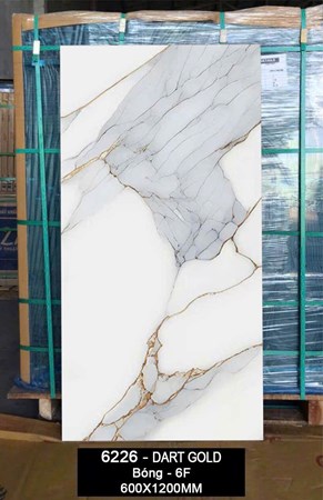 Gạch Ấn Độ 60x120cm  bóng vàng ánh kim 6226