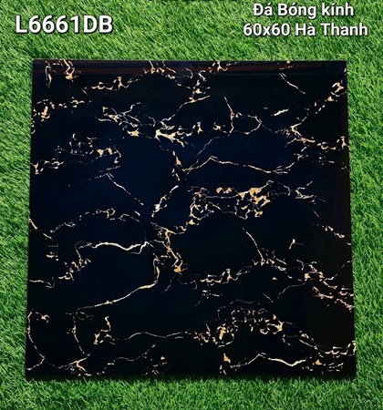 Gạch Hà Thanh 60x60cm L6661DB Đen vân cam 