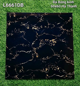 Gạch Hà Thanh 60x60cm L6661DB Đen vân cam 