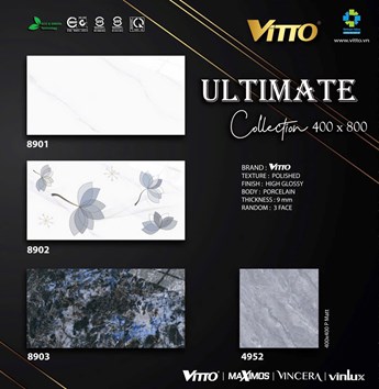 Gạch Vitto 40x80cm 8901-8902- 8903 Đá bóng 