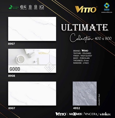 Gạch Vitto 40x80cm 8907-8908 Đá bóng 