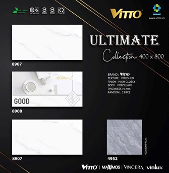 Gạch Vitto 40x80cm 8907-8908 Đá bóng 