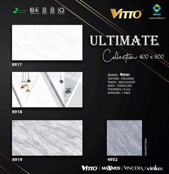 Gạch Vitto 40x80cm 8917-8918-8919 Đá bóng 