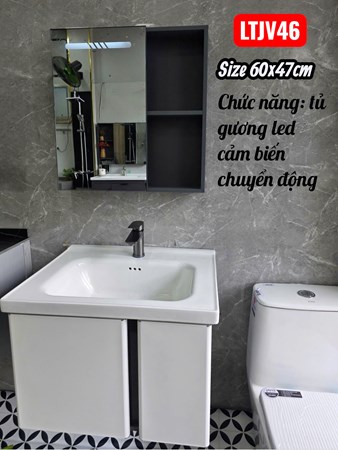 Lavabo tủ Gương Led LT 46- 70x47 cm