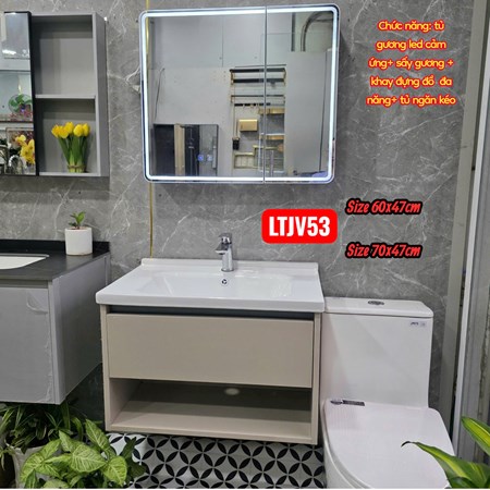 Lavabo tủ Gương Led LT 53-70x47 cm
