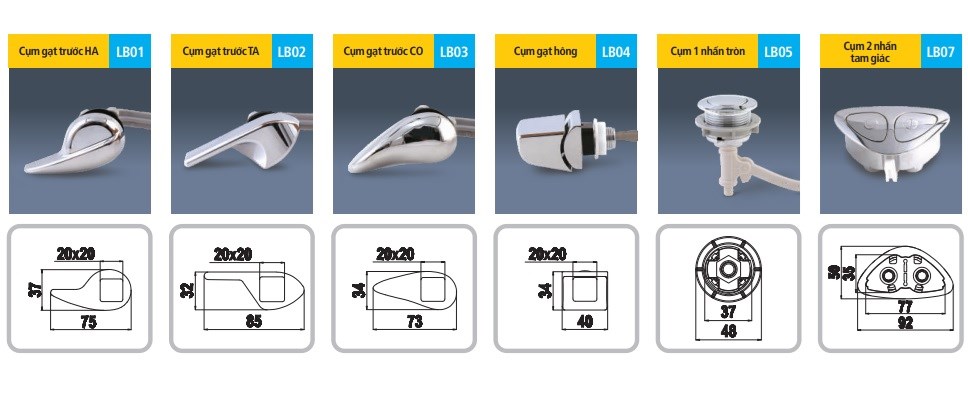 Nút xả bồn cầu 1 chế độ
