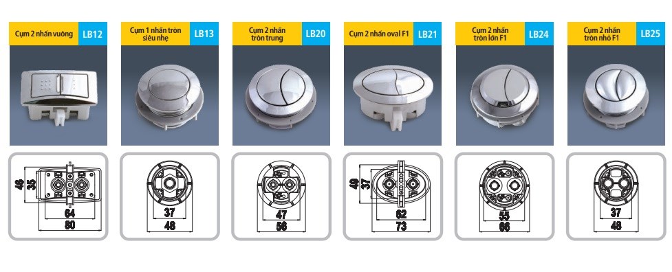 Nút xả bồn cầu 2 nhấn 