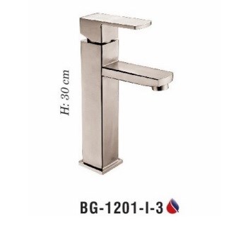 Vòi lavabo BIGGO nóng lạnh Inox 304 BG-1201-I-3 Vòi lavabo BIGGO nóng lạnh Inox 304 BG-1201-I-3