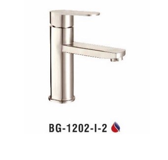 Vòi lavabo BIGGO nóng lạnh Inox 304 BG-1202 - I -2 Vòi lavabo BIGGO nóng lạnh Inox 304 BG-1202 - I -2