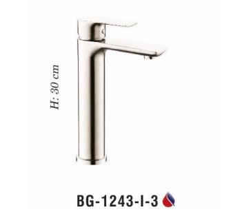 Vòi lavabo BIGGO nóng lạnh Inox 304 BG-1243-I-3 Vòi lavabo BIGGO nóng lạnh Inox 304 BG-1243-I-3
