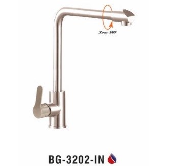 Vòi rửa chén nóng lạnh Inox 304 Biggo BG-3202-IN